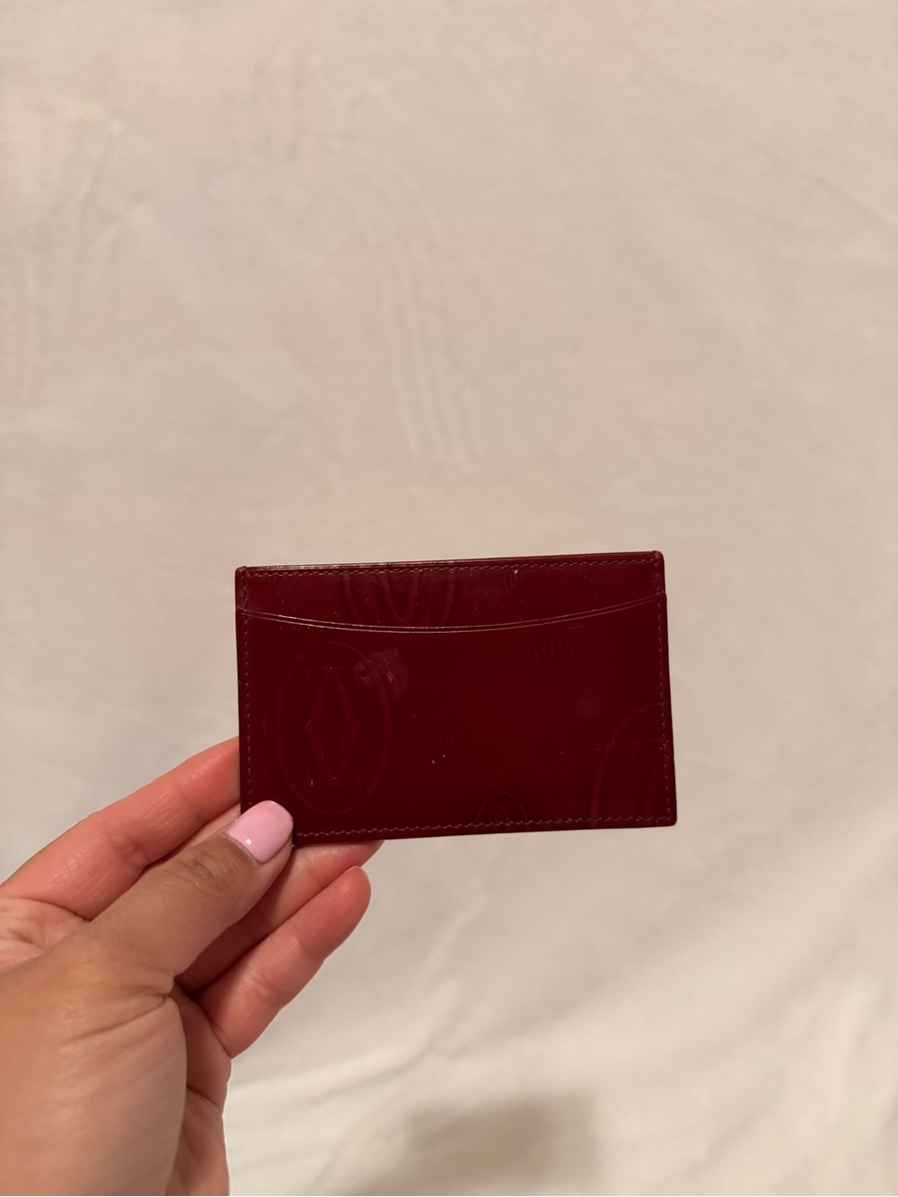 Cartier "Happy Birthday" Card Holder in Burgundy/red Patent Leather - Picture 5 of 13